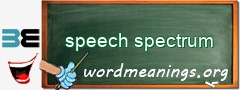 WordMeaning blackboard for speech spectrum